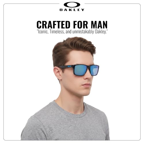 Oakley Holbrook OO9102 Square Sunglasses Polished Black Frame with Prizm Sapphire Lenses - One Size