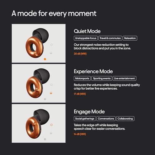 Loop Switch 2 Adjustable Ear Plugs - Papaya Edition with 3 Noise Control Modes