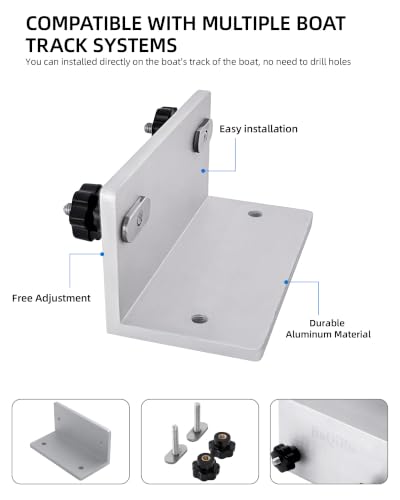 Adjustable 4-Rod Boat Track Mount Crappie & Trolling Fishing Rod Holder System