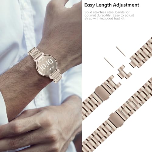 Slim Mesh Metal Watch Band for Garmin Lily 2 Active / Lily 2 - Champagne Gold Variation