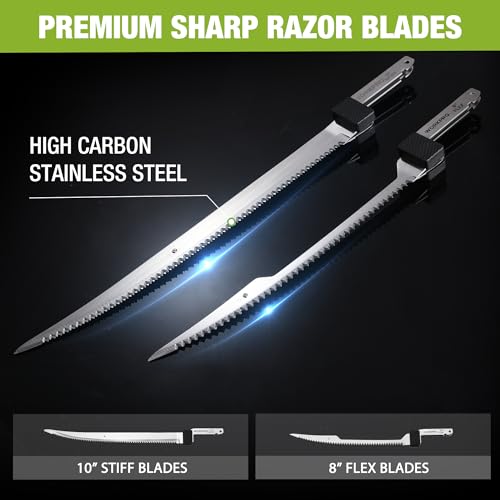 WORKPRO Cordless Electric Fish Fillet Knife with 8 & 10-Inch Blades, Rechargeable