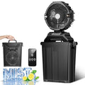 Hasealam Black Portable Misting Fan with Remote, 70H Run Time & 15L Water Tank