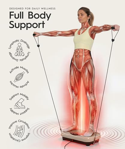 Revo Vibration Plate with Red Light Therapy, Bluetooth Speakers & Resistance Bands
