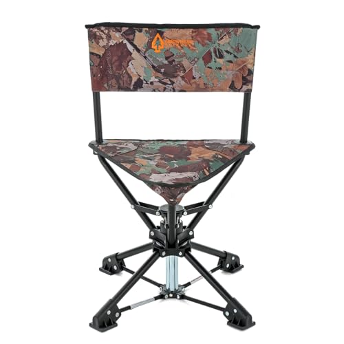 Camouflage 360° Swivel Hunting Chair Stool Seat - Stealthy, Portable, Stable
