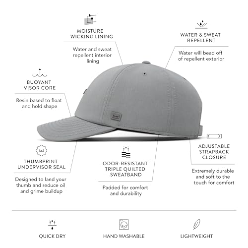 Men's Water-Resistant Hydro Dad Hat - Medium-Large Heather Grey