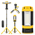 Rechargeable Camping Light with Stand - 12000mAh Battery, Yellow, 73.2" Tall
