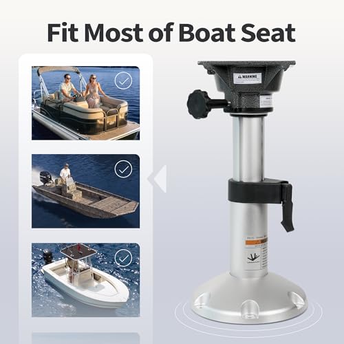 Adjustable Boat Seat Pedestal Aluminum Base 13-18 Inch Locking Height