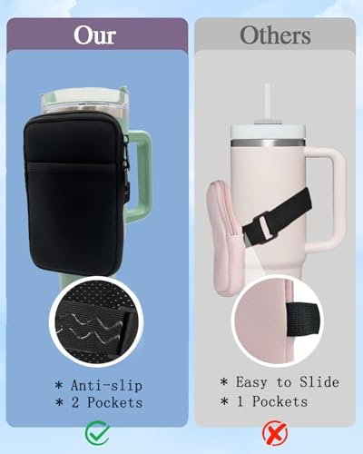 Water Bottle Pouch for Stanley Cup - Max Black Water Bottle Holder