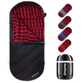 KingCamp Big & Tall Flannel Sleeping Bag for Adults, Black, 86.6x39.4in
