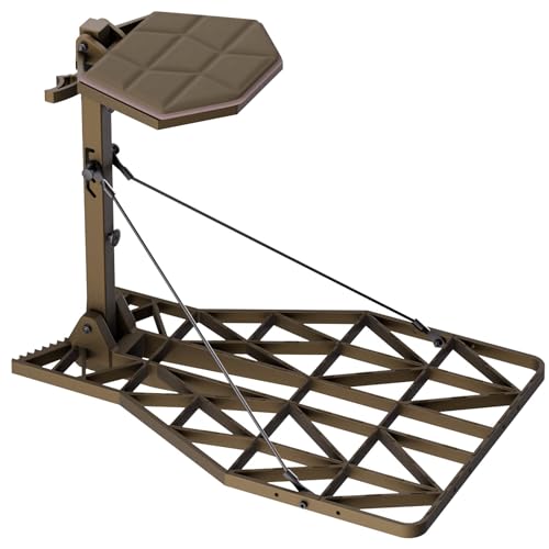 Lightweight Cast Aluminum Hang-On Tree Stand for Deer Hunting, 27.8 x 17.8 Platform