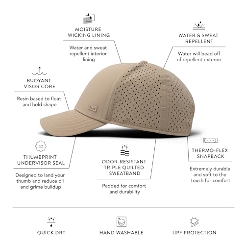Melin A-Game Hydro Men’s Performance Snapback Hat Medium-Large Khaki Outdoor Cap