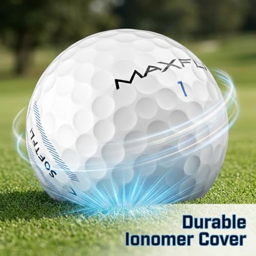 Maxfli SoftFli Golf Balls 36-Pack - Low Compression, Durable Ionomer Cover, Gloss White, Perfect for Beginners & Recreational Golfers