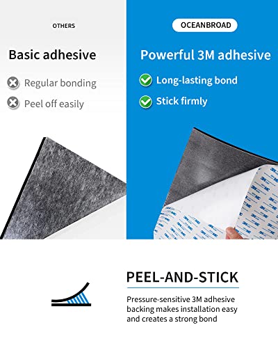 Oceanbroad Boat Flooring 96x36 Inches Dark Gray with Blue Seam Lines - 24 sqft