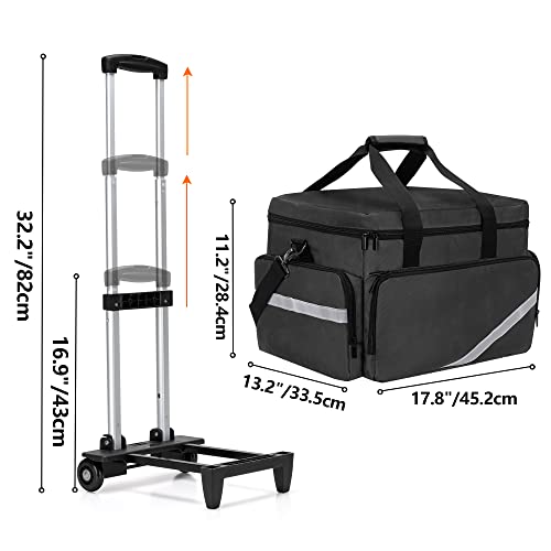 Trunab Matte Black Rolling Medical Bag with Detachable Trolley for Healthcare Professionals