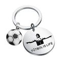 Soccer Fan Keychain - Futbol Inspired Football Lover Gift - Stainless Steel