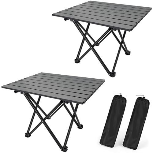 Medium 22.1 Inch Foldable Camping Table - Portable Beach & Travel Side Table - Black