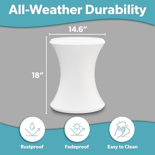 Coast Modern White Outdoor Side Table - All-Weather Pool & Patio Lounger Table
