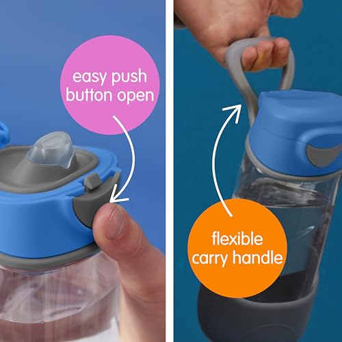 Kids Water Bottle 15oz Sport Spout BPA-Free Toddler Hydration Bottle Blue Slate