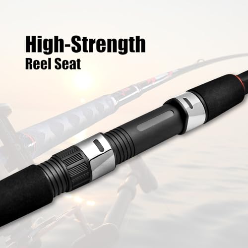 Fiblink 10' Surf Casting Baitcasting Fishing Rod - 2-Piece Carbon Fiber Travel
