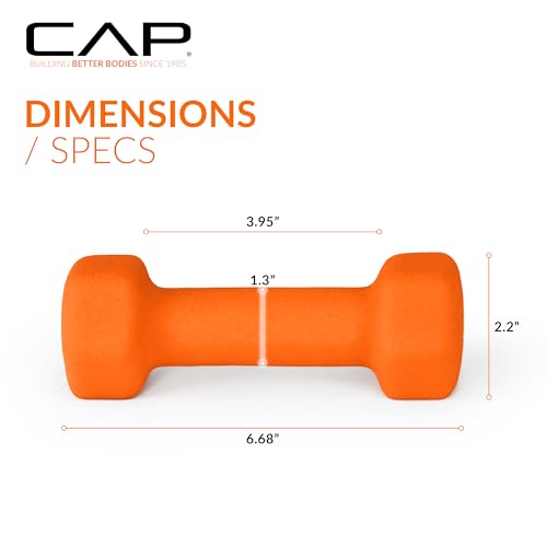 3 lb Neoprene Dumbbell Pair - Color Series, Non-Slip Grip, Hex Design