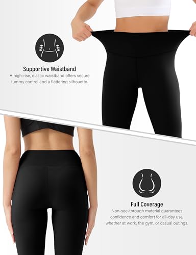 Full Length High Waist Leggings for Women with Pockets - Large X-Large Brick Red
