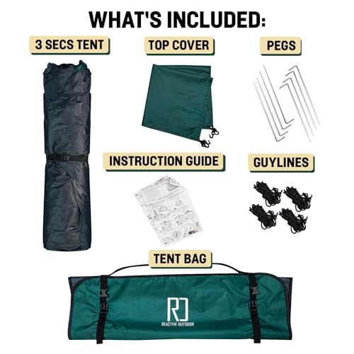Reactive Outdoor Large 2-3 Person 3-Second Instant Pop Up Tent Waterproof Camping Shelter