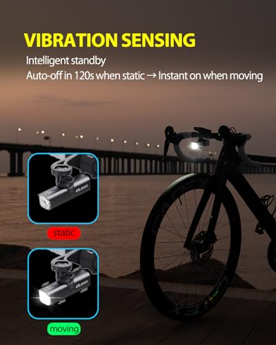 TOWILD CL2000 Black Bike Light - 2000LM Waterproof Front Bicycle Headlight for Mountain & Road Cycling