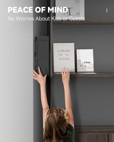 Biometric Slider Gun Safe with Display - 3 Access Methods Bedside Mount