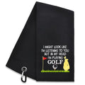 Embroidered Golf Towel with Carabiner Clip - Soft Microfiber, Absorbent, Quick-Dry, Perfect for Golfers