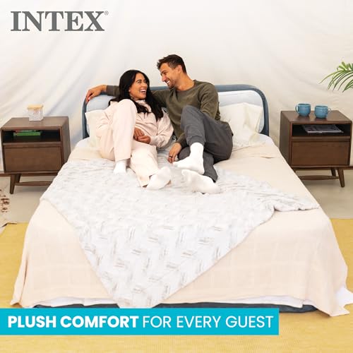 Intex Dura-Beam 18-Inch Queen Air Mattress with Built-In Electric Pump & Headboard - Model 64447ED