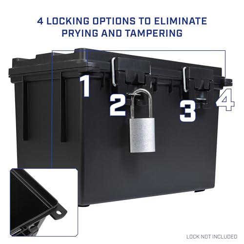 Sheffield XL Lockable Ammo Box 4-Pack in Black Made in USA Stackable Storage
