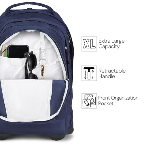 JanSport Driver 8 Rolling Backpack with 15-Inch Laptop Sleeve - Black