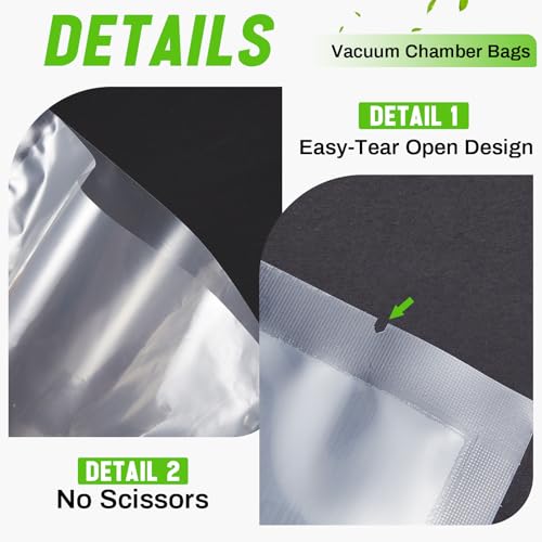 12x14 Inch Food Vacuum Sealer Bags - 200 Pack, BPA Free, Heavy Duty Food Storage