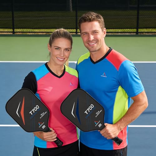 AugOcean Pickleball Paddles Set Blue & Brown - USAPA Approved 3K Carbon Fiber