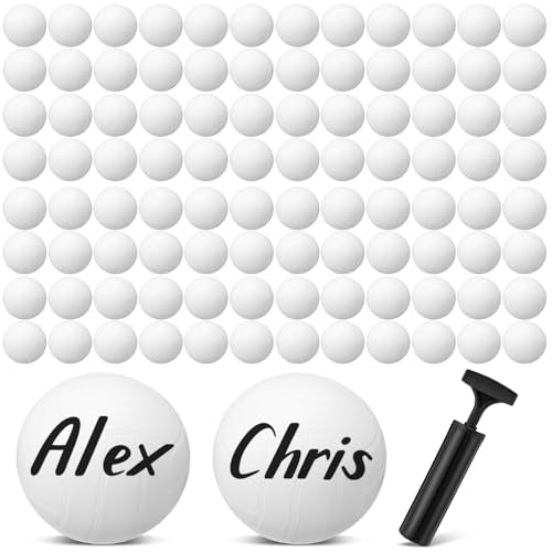 Jexine 96 Pack Mini Inflatable Volleyballs with Pump - 4 Inch Sports Balls Set