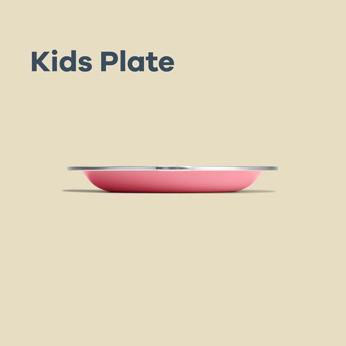 Hydro Flask Stainless Steel Kids Plate - Dishwasher Safe & Stackable Dinner Plate in Dahlia Pink