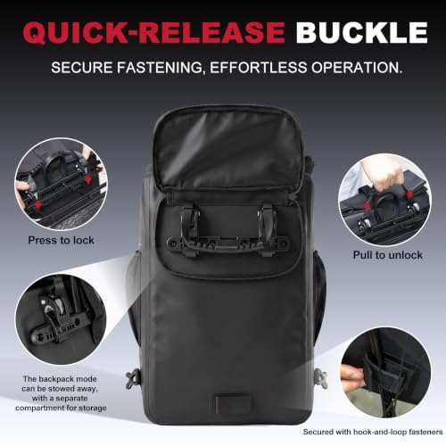 Hycline Waterproof Bike Panniers 28L 5-in-1 Rear Rack Bag Set (2PCS)