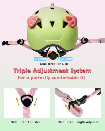 Pink Unicorn Toddler Helmet - Adjustable Kids Bike Helmet for 1-8 Years