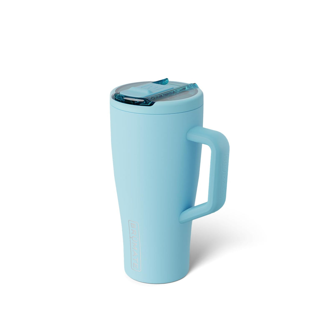 BrüMate Era Flip 30oz Tumbler with 100% Leakproof Covered Straw Lid | Hygienic Covered Straw | Insulated Stainless Steel Water Bottle with Handle | Cup Holder Friendly | BPA-Free (Glacier)