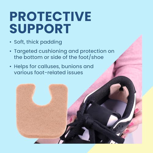 Adhesive Felt Toe Pads for Callus and Bunion Relief - Pack of 100
