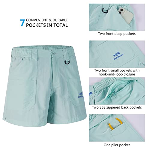 X-Small Youth Fishing Shorts UPF 50+ Water-Resistant Quick Dry Cargo Pants - Seafoam