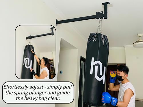42'' Heavy Bag Wall Mount Roller Hanger for Punching Bags Up to 300 LBS - Easy Adjust, Quiet Operation