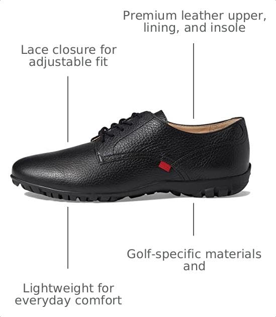 Women's Pacific Golf Shoes Black Grainy - Handcrafted Leather Performance Footwear