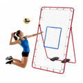 OLIXIS Volleyball Rebounder Net 7x4 FT - Red with Travel Bag, Adjustable Angles