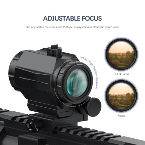 Feyachi 3X Red Dot Magnifier with Adjustable Focus & Flip Mount for Rifles