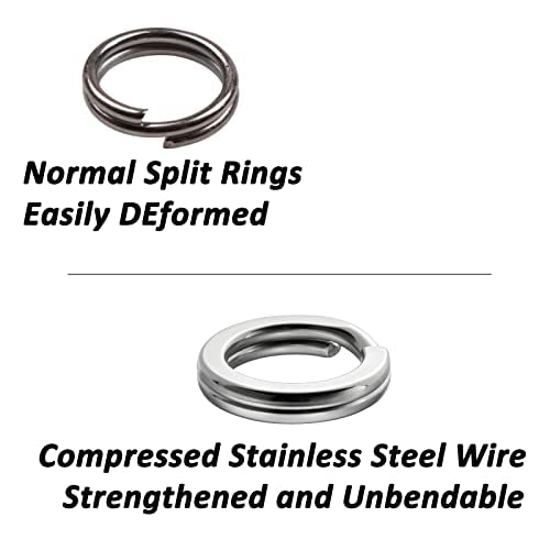 Heavy Duty Stainless Steel Split Ring Fishing Lure Connector - #3 22Lb 6mm 60 Pack Variation 3-22LB