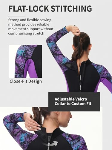 Women’s 3/2mm Full Wetsuit Neoprene Wetsuit - Purple X-Large