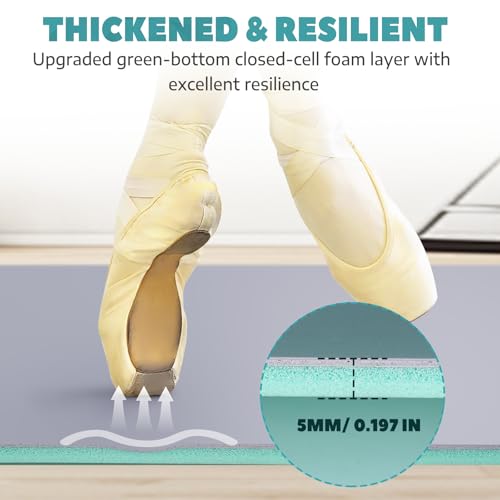 Portable Dance Floor Mat 5mm PVC Non-Slip Reusable 3.3x5.9ft for Ballet Jazz & All Styles