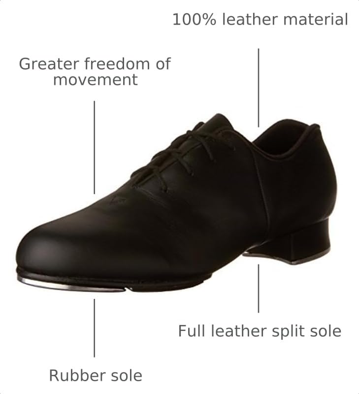 Tap-Flex Leather Tap Shoes for Women - Black 8 - Dance Footwear