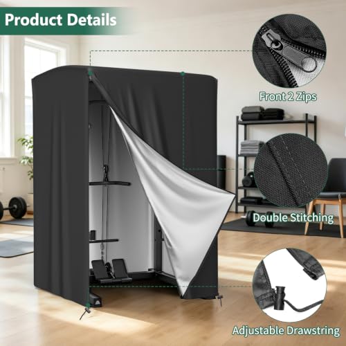 AKEfit Strength Training Cover 69"L x 47"W x 84"H Waterproof Dustproof Gym Rack Cover Black